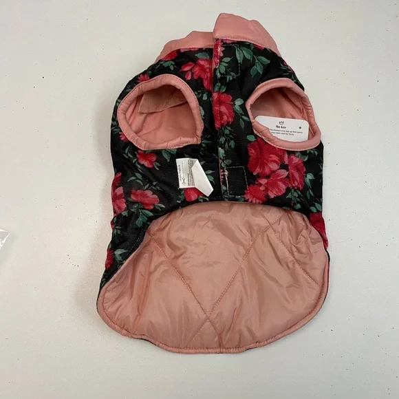 Youly Dog Pet Animal Outfit The Heir Puffer Vest Bow Reversible Floral Pink - Picture 7 of 9